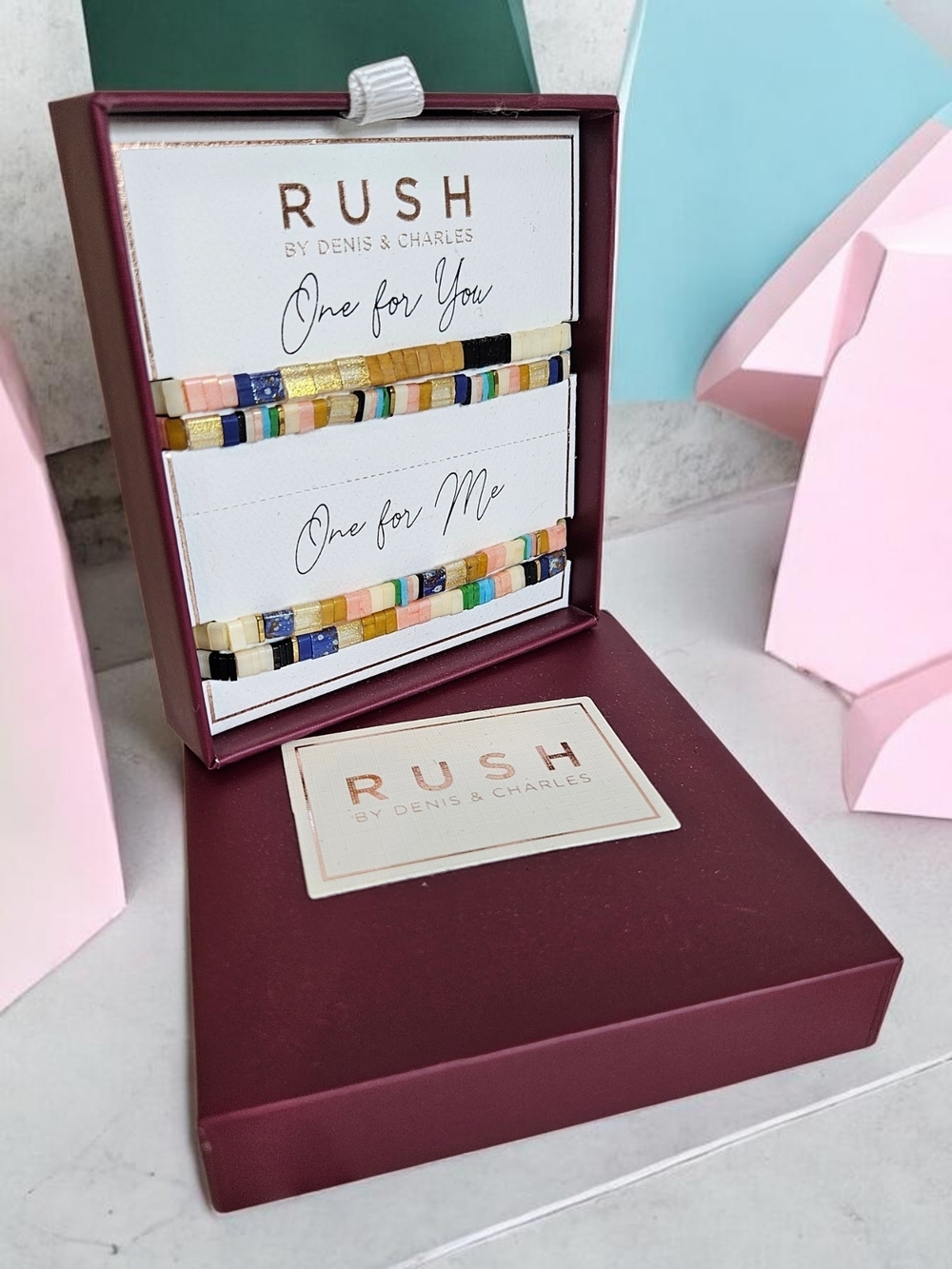 Rush Denis & Charles Bracelet Set OS Miyuki Tila Friendship Stack Multicolor NIB